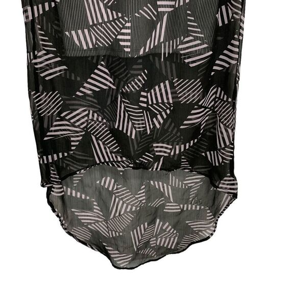 Volcom Women's size XS black Pink Sheer High low leaf print sundress - Picture 7 of 12